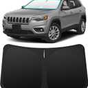 INSAUTO Custom Fit Windshield Sun Shade Accessories for Jeep Cherokee 2014-2023 (Grand Cherokee Not Fit), Foldable Front Window Sunshade, UV & Heat Reflector, Keeps Interior Cool, Includes Storage Bag