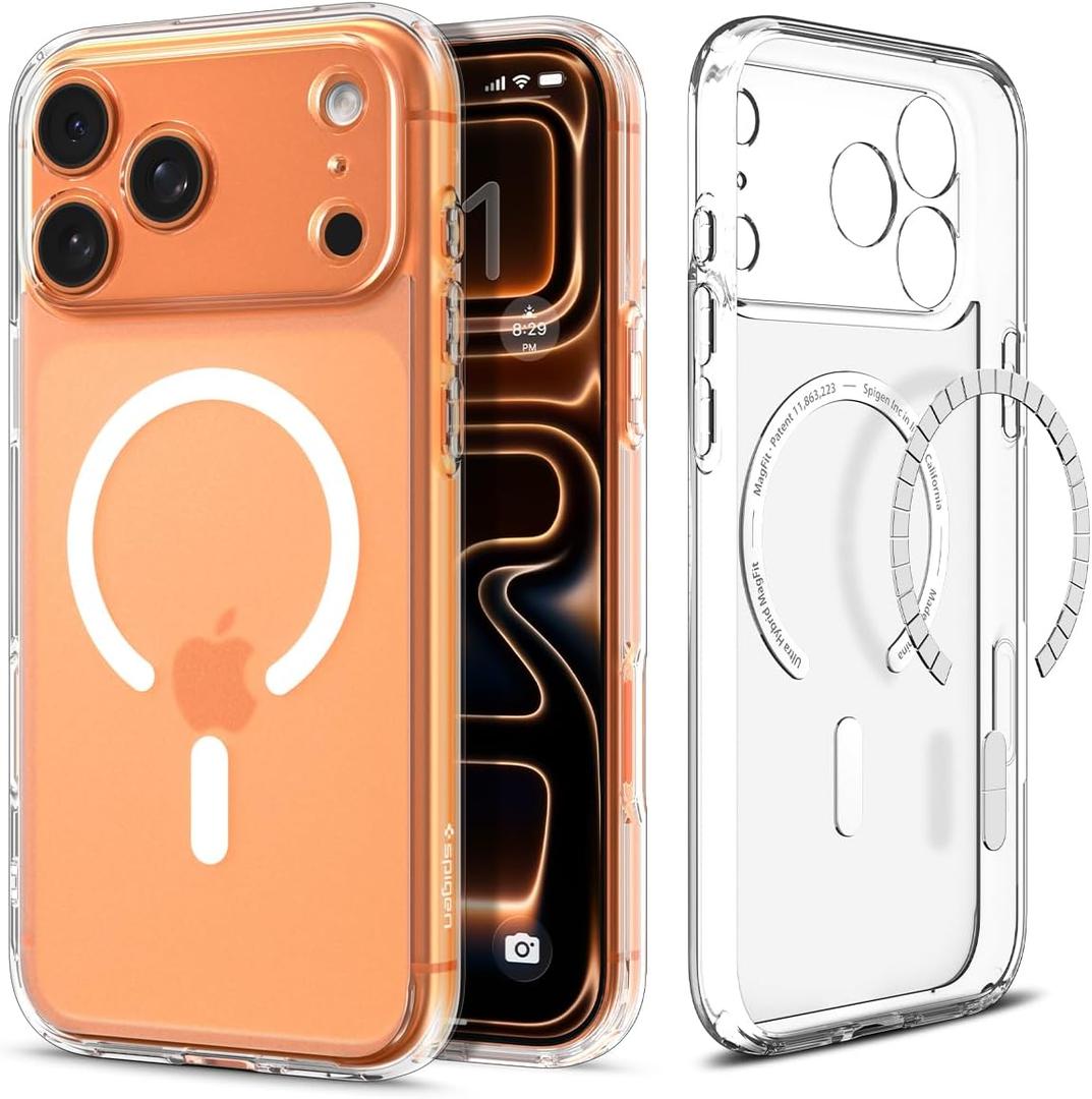 Spigen for iPhone 17 Pro Case, Ultra Hybrid MagFit [TPU Covered Camera Control] [Anti-Yellowing] [Compatible with Magsafe] - Frost Natural Titanium