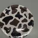 BLUE PANDA 48 Pack Cow Print Paper Plates (9 Inch) for Barnyard Birthday, Farm Animal Party - Cow Baby Shower Supplies (Brown Foil Print)