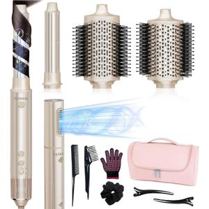 5-in-1 Hot Air Styler & Hair Dryer Brush  Fast Drying, Ionic Blow Dryer with Auto-Wrap Curler, Volumizing Brush & Straightener  Frizz-Free, No Heat Damage, Travel Bag Included for Easy Styling