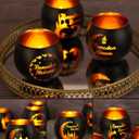 SupBri Islamic Ramadan Table Decor, Glass Muslim PrayerTealight Candle Holders,Eid Decorations for Home,Party,Centerpiece,Islamic Gifts