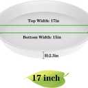 2 Pack of 17 inch Plant Saucer, 2.3" Depth Tray, Large Deep Garden Plastic Flower Planter Plant Trays for Indoors Outdoor Bath Bath (17", Creamy White)