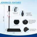 CPAP Hose Holder for Bed - (Wall-Damage-Free) Black CPAP Machine Protective Tray with Adjustable Height Hook for Hanging Mask & Accessories to Keep Bedside Tidy
