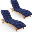 Outdoor Chaise Lounge Cushions, Waterproof Lounge Chair Cushions, 75.1x22.8x4.7 inches