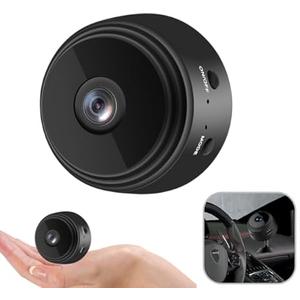 A9 Surveillance Security Cameras 1080P Home Mini Camera Magnetic Back Cover Compact Indoor Monitoring for Home Office Black