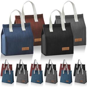 ELFULLY 12 Pack Lunch Bag for Men & Women, Reusable Insulated Lunch Tote Bags, Waterproof Cooler Lunch Bag, Leak-Proof Portable Lunchbox with Large Capacity for School Office Picnic Travel, 4 Color