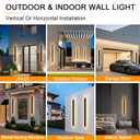 AioTio Modern Outdoor Wall Light for House,2pack 23.6inch Black LED Exterior Wall Sconces Lighting Fixtures, Outdoor Porch Light Fixture 3000K Long Linear Wall Light Outside Lighting for Patio, 2PC-2'' Wide-23.6in