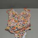ZAFUL Women's Cute One Piece Swimsuit Tummy Control Slimming Swimwear Floral Double-Strap Back Cut Out Bathing Suit, Medium
