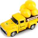 Lemon Truck Decor Vintage Metal Truck Tiered Tray Decor Lemon Party Decorations Summer Farmhouse Yellow Car with Mini Fake Lemons for Home Kitchen Tabletop Centerpiece Supplies