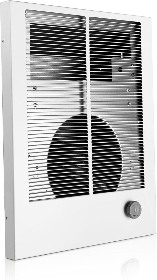 198 High Capacity Electric Wall Heater for 3800W, 240VAC Energy-Saving Electric Heaters with White Painted Grille, Quiet Operation for Indoor Use