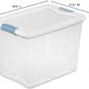 Sterilite 6-Pack Latching Box, Under Bed Storage Bins with Lids, Clear Plastic, 25 Quart - Heavy-Duty Organizing Containers for Closet, Bathroom, and Office