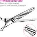 TINMARDA 5 in1 Dog Grooming Scissors Kit, Professional Dog Scissors for Grooming with Safety Round Tips, Titanium Coated Grooming Shears for Dogs Cat Pet At Home