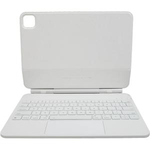 Keyboard Case for iOS Air4/Air5/Pro 11in Tablet, Tablet Protective Folio Stand Cover with Backlight Wire Less BT Keyboard, Adjustable Magnetic Holder (White)