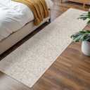 SIILOOM 2x7 Washable Runner Rug for Hallways, Cream Beige Yellow White Grey Soft Classic Kitchen Rugs with Non-Slip, Non-Shedding Distressed Floral Rug for Hallway Entryway Bathroom Laundry Indoor