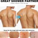 Back Scrubber for Shower, Navy Blue and Gray Exfoliating Body Wash Strap with Handles, 2 Pack
