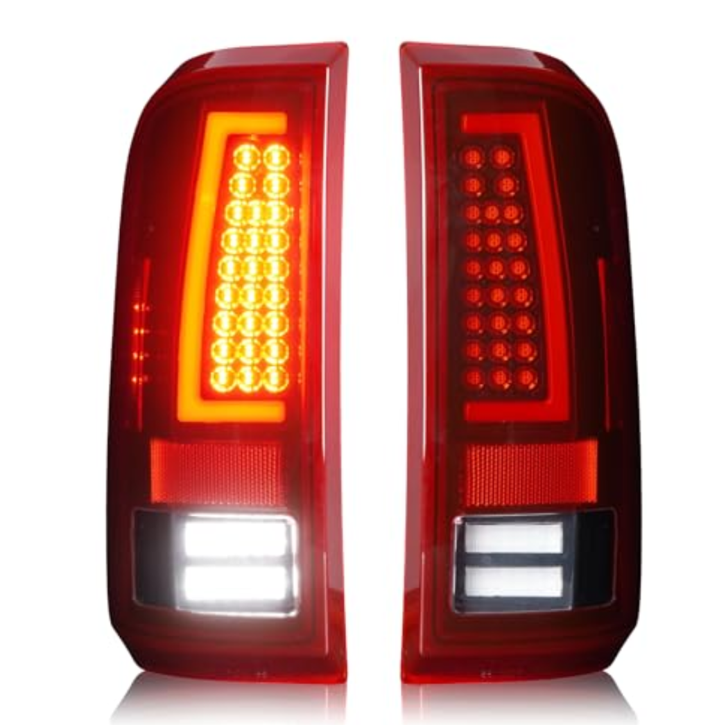 LED Tail Lights for Ford F250 F350 F450 F550 Super Duty 2008-2016,only fit Fleetside Bed Model, Rear Taillight Assembly, Black Housing Red Lens