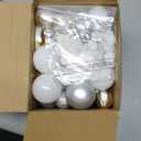 36 Pcs Christmas Balls Ornaments for Ceiling, 1.6'' 2.4'' 3.2'' Large Big Shatterproof Christmas Hanging Decorations Balls for Tree Xmas Holiday Party Indoor(Silver, White, Champagne)