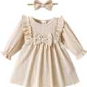Mioglrie Baby Girl Dress Toddler Girls' Dresses  Girls Clothes Fall Winter Outfits, 6-12 Months 