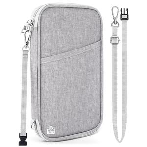 Magimack Family Passport Holder for Travel, RFID Blocking Travel Document Organizer with Flexible Carrying Style, Portable Passport Wallet and Essentials for Trip (Grey)