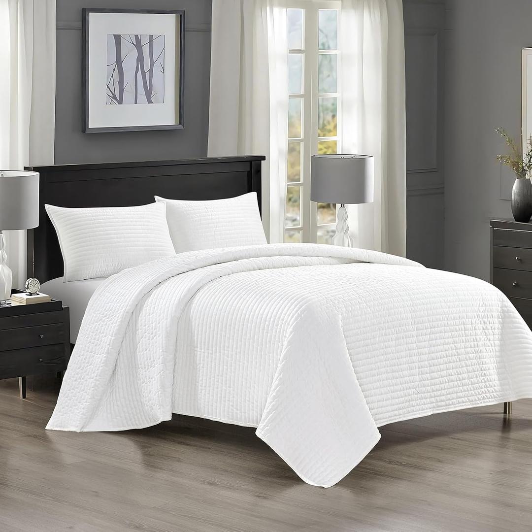 Pointehaven Heavy-Weight Reversible Quilt Sets (Taupe, Twin/Twin XL)