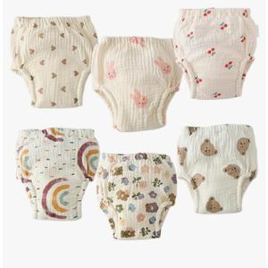GZMM Baby Training Underpants,Soft Cotton Absorbent Potty Training Underwear For Baby Boys And Girls 6 Pack. size 110