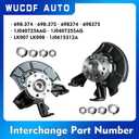 698-374 698-375 Front Right and Left Side Steering Knuckle & Wheel Bearing Hub Assembly For Volkswagen Beetle 1998-2010,for Golf 1999-2006 2010 Replaces#1J0407256AG 1J0407255AG