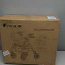 Lightweight Rollator Walker with Seat & Backrest - Foldable Mobility Aid for Seniors, 8" Airless Tires, Adjustable Height, 300 lbs Capacity, 4 Wheel Rolling Walkers for Seniors Pink