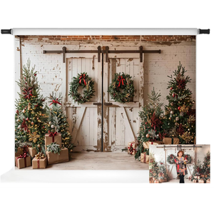 Kate Christmas Trees Backdrops Cane Candy White Snow Land Backdrop Children Xmas Festive Party Supplies Photo Props, 8x8ft