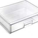 BINO | Stackable Storage Drawers, Shallow X-Large - Clear | THE CRATE COLLECTION | Storage Bins With Drawers Bathroom Organizers and Storage Organization and Storage Under Sink Organizer Vanity Home