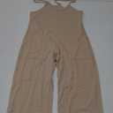 Muchpow Women's V Neck Sleeveless Jumpsuits Spaghetti Straps Harem Long Pants Overalls With Pockets (Khaki)