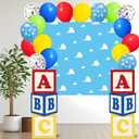 Halloween Trunk or Treat Car Decoration Kit Blue Sky and White Clouds Balloon Decoration Accessories for Outdoor Car Trunk, Holiday Party Decoration Supplies