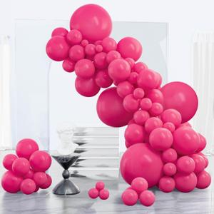PartyWoo Hot Pink Balloons 152 pcs Different Sizes of 18 12 10 5 Inch Magenta Fuchsia Balloon Arch Kit Garland for Baby Shower Wedding Bridal Shower Anniversary Birthday Party Decorations Pink-Y12