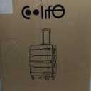Coolife Luggage 21 x 8.5 x 15 Airline Approved Suitcase PC+ABS Spinner Built-In TSA lock Hardside Lightweight wheels (white, S(20in_carry on))