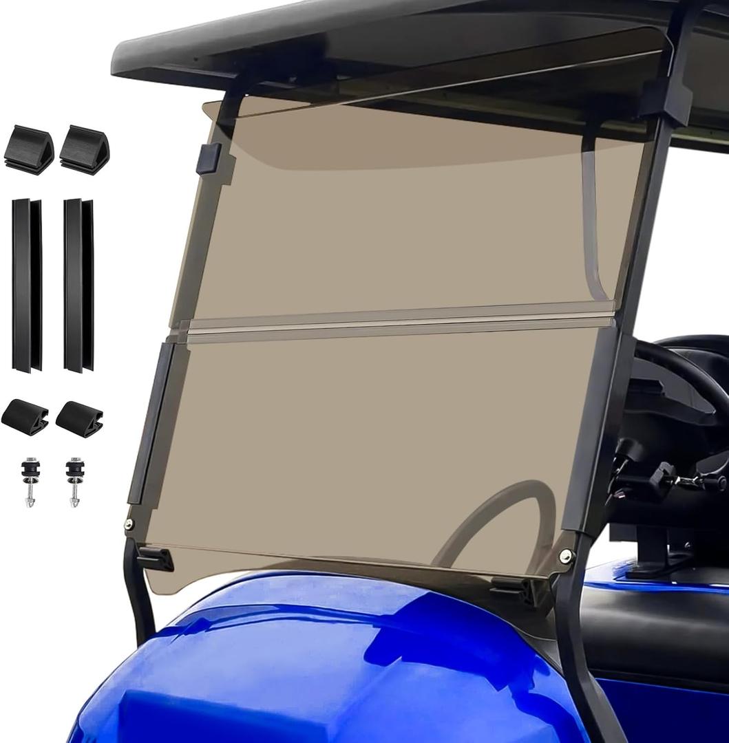 Club Car Precedent Windshield,Customize 5MM Thicken Windshield Replacement Fits Golf Cart Precedent 2004+,Tempo 2017+,Onward 2017+, Impact-Resistant/UV-Protected/Easy-Install C/Tinted Windshield