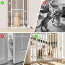Snuowu 51"-87" Extra Tall Pet Gate for Cats, 29.5"-40.5" Wide Pressure Mounted No-Drilling Safety Dog Gate, Metal Walk-Thru Barrier for Doorways, Stairs, Kitchens, White