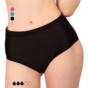 Period Swimwear - Black Menstrual Leakproof Bikini Bottoms - High Waisted Swim Bottoms for Teens, Girls, Women (Medium)