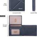 Wallet for Men-Genuine Leather RFID Blocking Bifold Stylish Wallet With 1 ID Window with Attached Flip Pocket (Blue)