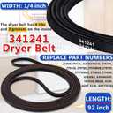NED4600YQ1 NED4700YQ1 Dryer Roller Repair Kit, Fit for Ama-na Models NED4600YQ2 NED4655EW1 NED4600YQ0 NED4655EW0 NED4500TQ0 NED4800VQ0 with 341241 Dryer Belt, 349241t Drum Roller, 691366 Idler Pulley
