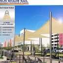 Windscreen4less 24' x 24' x 24' Sun Shade Sail with A-Ring Wire Rope Triangle Outdoor Shade Cover for Deck Backyard Patio Garden (Sand)