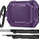 MOBOSI for AirPod Pro Case with Cleaner Kit, Compatible with Airpods Pro 2 Case Cover 1st/2nd Generation with Lock & Keychain, Full Body Shockproof Protective Case (2023/2022/2019), Purple