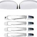 AUCERAMIC Chrome Mirror Cover Caps + Door Handle Covers Fit for 2007-2014 Chevy Silverado Tahoe GMC Sierra Yukon