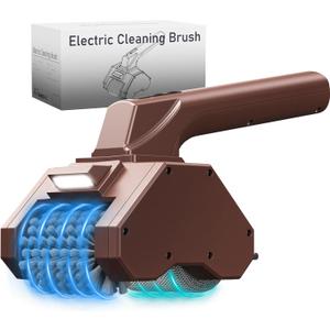 Electric Grill Brush with Dual Stainless Steel Rollers, Cordless & Rechargeable BBQ Grill Cleaner, 320 RPS High-Speed Motor, LED Light, 2-Speed Control, Bristle-Free for Gas, Charcoal & Pellet Grills