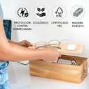 NATURE SUPPLIES Set of 2 Wooden Cable Management Boxes, Large and Medium Cord Organizer to Hide Wires and Power Strips for TV, Desk, Computer, Cable Storage and Organization, Dark Brown