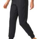 Soothfeel Women's Joggers with Zipper Pockets High Waisted Athletic Workout Yoga Pants Joggers for Women (X-Large, Black-27.5" Inseam Regular)