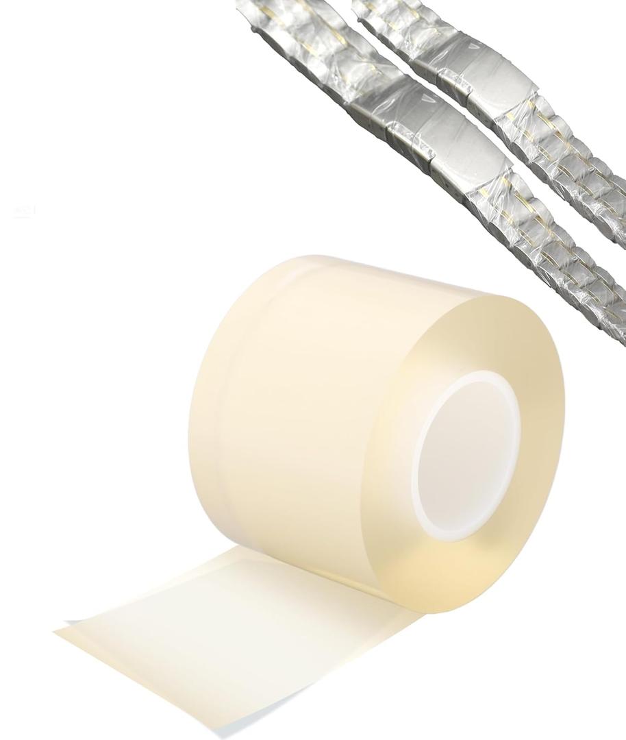 Watch Protective Film, Anti-Static Clear Screen Protector Tape for Watches and Jewelry, Scratch & Dust Proof Cover, Reusable Wrap for Repair and Storage (50MM)