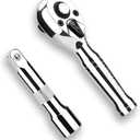 Stubby Ratchet Set- 3/8" Drive Ratchet Handle with a Extension Bars, Gift for Men 72-T Reversible Quick Release Head Premium Mini Ratchet Wrench for Narrow Spaces