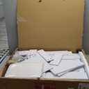 Haewon Vanity Desk with LED Mirror and 3 Light Modes, Makeup Vanity Table with Power Outlet, 4 Drawers and Hidden Storage Chair for Bedroom, White