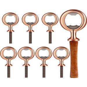 Cunhill 7 Pcs Metal Bottle Opener Bulk Blank Bottle Opener Bulk Open Inserts Kit Threaded Beer Openers Hardware for Wedding Wine Party DIY Project Craft Wood Turning (Bronze)