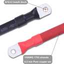 1/0 AWG Flexible Battery Cable with 5/16" Terminals - OFC Pure Copper Inverter & Welding Wire for Automotive Solar RV Motorcycle (Red + Black 1FT Pair)