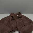 QINSEN Women's Short Fleece Jacket Full Zip Polar Fleece Crop Outwear Winter Warm Stand Collar Coat Caramel Coffee S